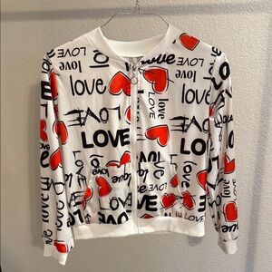 Love Print Zip-Up jogging style Jacket adorable